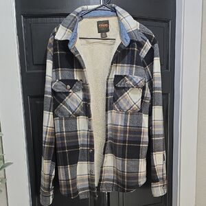 Black, Cream & Blue Plaid Jacket